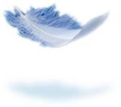 floating blue feather